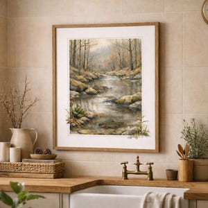 Trout Stream Watercolor Art Print | Fly Fishing, Western PA (Digital Download)