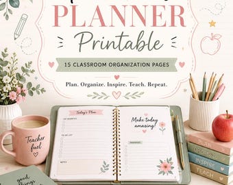 Teacher Planner Printable | Classroom Lesson Plan Organizer (Digital Download)