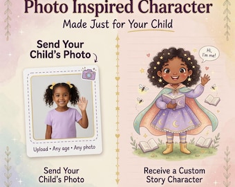 Personalized Kids Story Book, Photo Inspired Character, Custom Bedtime Adventure (Digital Download)