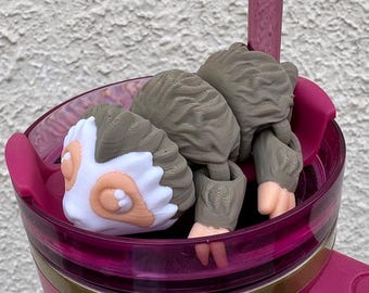 Adorno para pajita con forma de perezoso impreso en 3D - Accesorio para vasos Stanley
