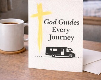 Christian RV Card | God Guides Every Journey, Road Trip Blessing (5x7 Printable PDF)