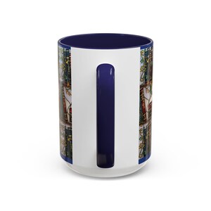 Taza de biblioteca con rosa encantada, taza de café con estantería de vitrales, regalo inspirado en La Bella y la Bestia, taza de libros, taza de té Dark Academia, 15 oz imagen 4