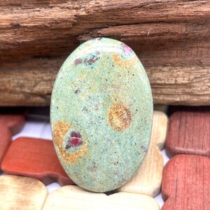 Natural Ruby Fuchsite Gemstone – 59 Carat Oval Cabochon 29x43 mm