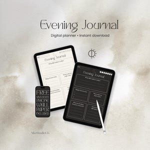 Evening Journal Printable | Reflection and Gratitude Journal PDF | Night Routine Planner | Digital Download