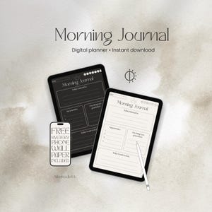 Morning Journal Printable | Daily Intentions, Gratitude, Routine Planner (Digital Download)