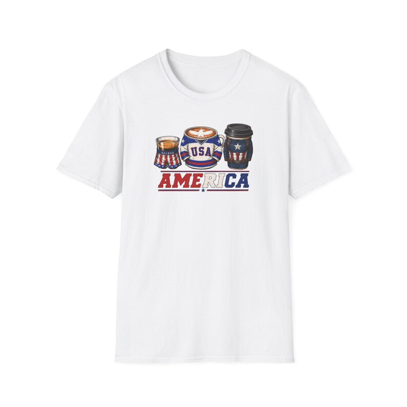 Coffee Lover Shirt | Patriotic Inspired Tee | Rocky IV Miracle Captain America | Graphic T-Shirt | Gift for Coffee Lovers image 2