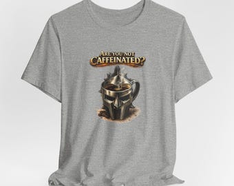 Camiseta Softstyle para Amantes de Café | Camiseta Inspirada em Gladiadores | Frase Divertida sobre Café | Camiseta Estampada | Presente para Amantes de Café
