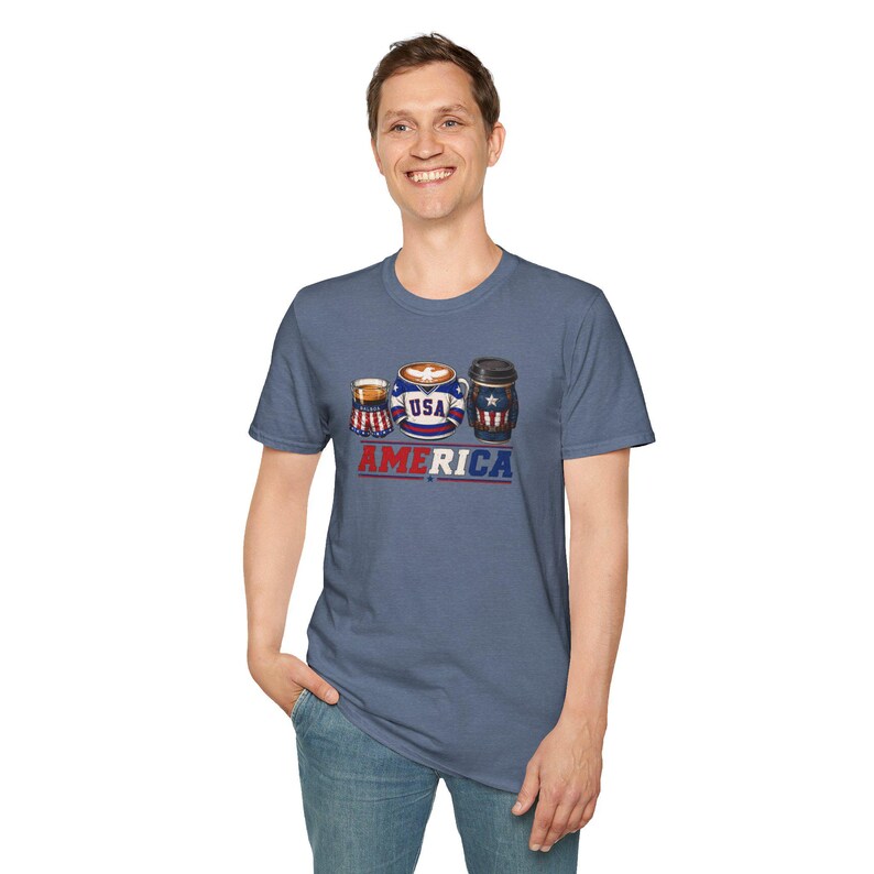 Coffee Lover Shirt | Patriotic Inspired Tee | Rocky IV Miracle Captain America | Graphic T-Shirt | Gift for Coffee Lovers image 6