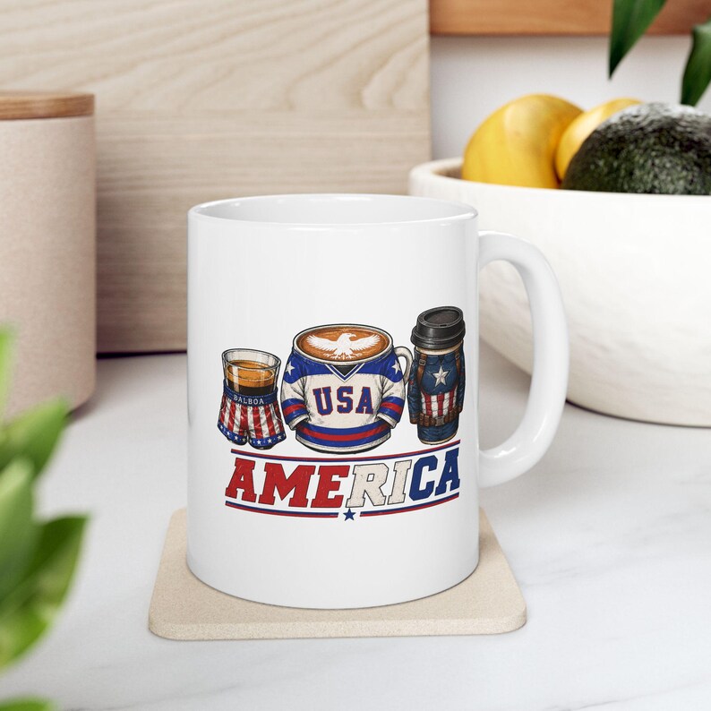 Coffee Lover Mug | Patriotic Movie Inspired | Rocky IV Miracle Captain America | Gift for Coffee Lovers | Morning Coffee Cup imagem 3