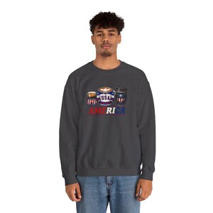 Coffee Lover Sweatshirt | Patriotic Sweatshirt | Rocky IV Miracle Captain America | Cozy Graphic Sweatshirt | Gift for Coffee Lovers image 5