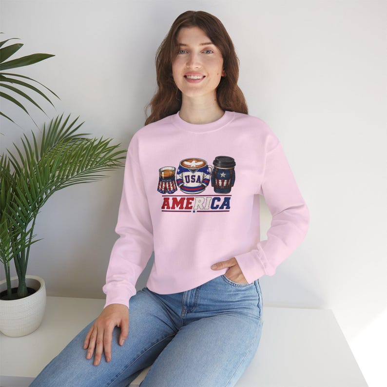 Coffee Lover Sweatshirt | Patriotic Sweatshirt | Rocky IV Miracle Captain America | Cozy Graphic Sweatshirt | Gift for Coffee Lovers image 4