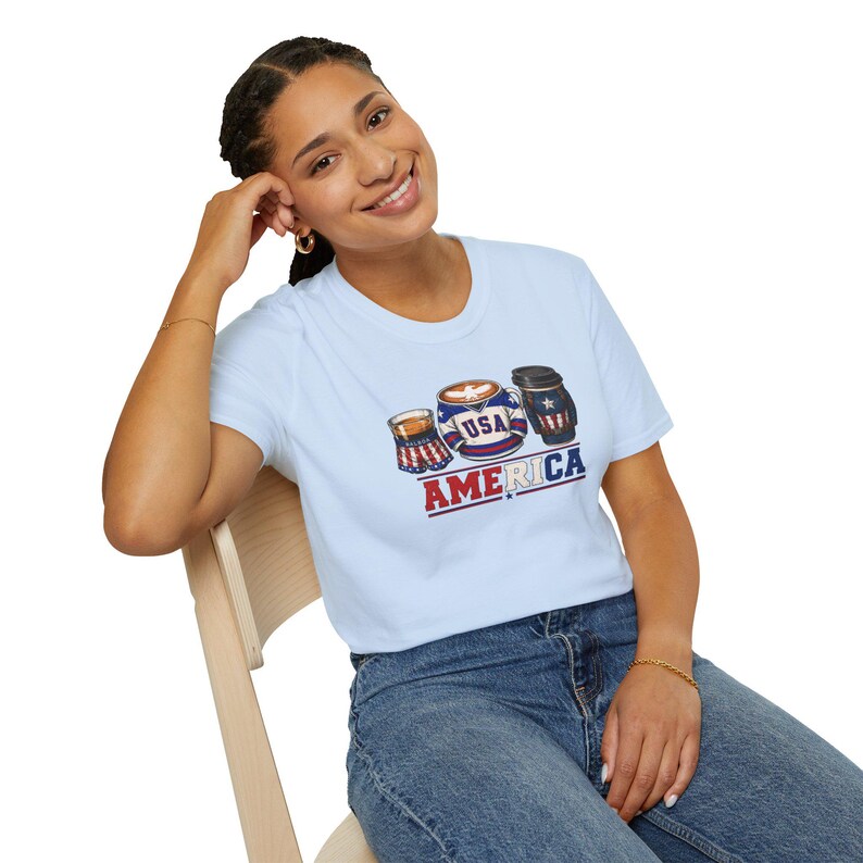 Coffee Lover Shirt | Patriotic Inspired Tee | Rocky IV Miracle Captain America | Graphic T-Shirt | Gift for Coffee Lovers image 5
