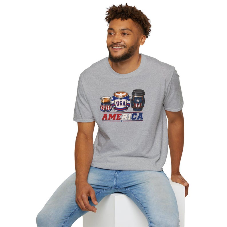 Coffee Lover Shirt | Patriotic Inspired Tee | Rocky IV Miracle Captain America | Graphic T-Shirt | Gift for Coffee Lovers image 4