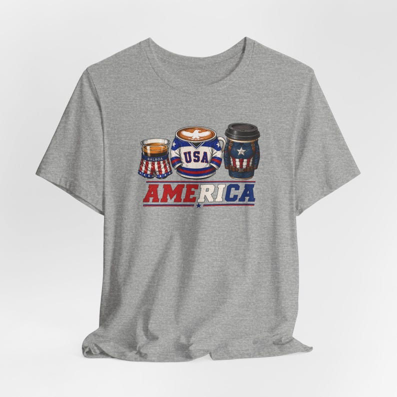Maglietta Softstyle per amanti del caffè / Maglietta patriottica / Rocky IV Miracle Captain America Film / Maglietta grafica / Regalo per gli amanti del caffè immagine 1