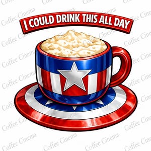 Coffee Lover Softstyle Shirt | Captain America Inspired Tee | Funny Coffee Quote | Graphic T-Shirt | Gift for Coffee Avengers Lovers image 2
