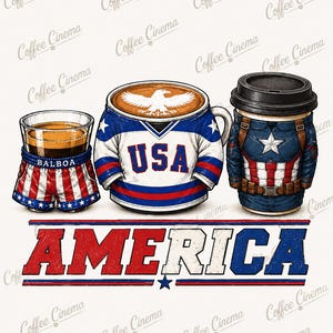 Coffee Lover Shirt | Patriotic Inspired Tee | Rocky IV Miracle Captain America | Graphic T-Shirt | Gift for Coffee Lovers image 3