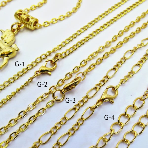 7'' to 36''  extra long Gold color chain/Gold chain bracelet/ Gold chain necklace/ Necklace chain for your pendant/ DIY jewelry supply