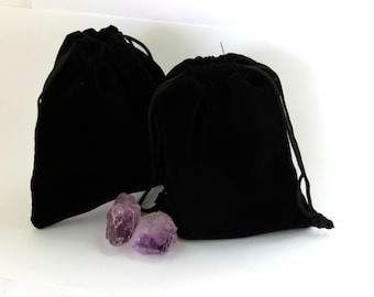 Small Black Velvet Pouches/ Gift bags/ Black pouches/ Drawstring bags/ Jewelry bags/ Black Velvet bags/ 9cmx7cm Velvet bags