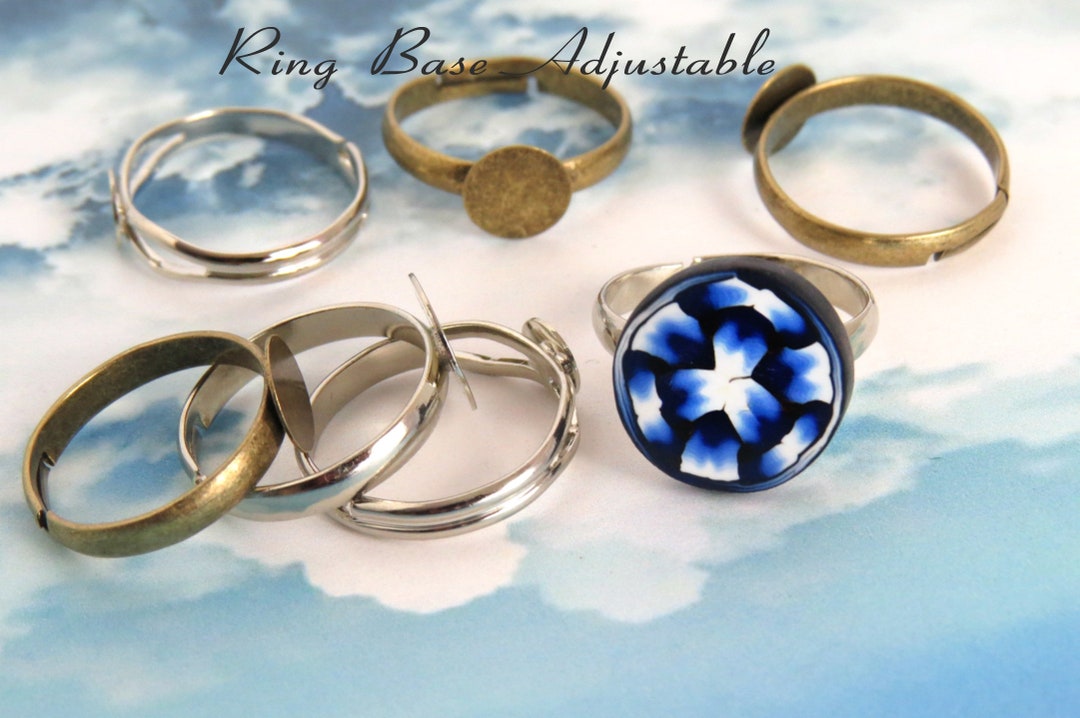 Buy Ring Finding/ DIY Ring/ Bronze Adjustable Ring Base/ Silver ...