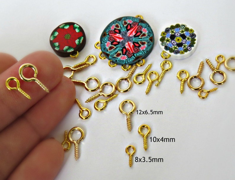 500/ 250/ 100 pieces Tiny gold eye screws for pendants/ screw Etsy