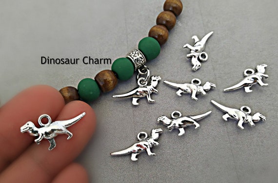 Antique Silver Tibetan Metal DINOSAUR Charms Pendant Beads Craft Cards Wedding