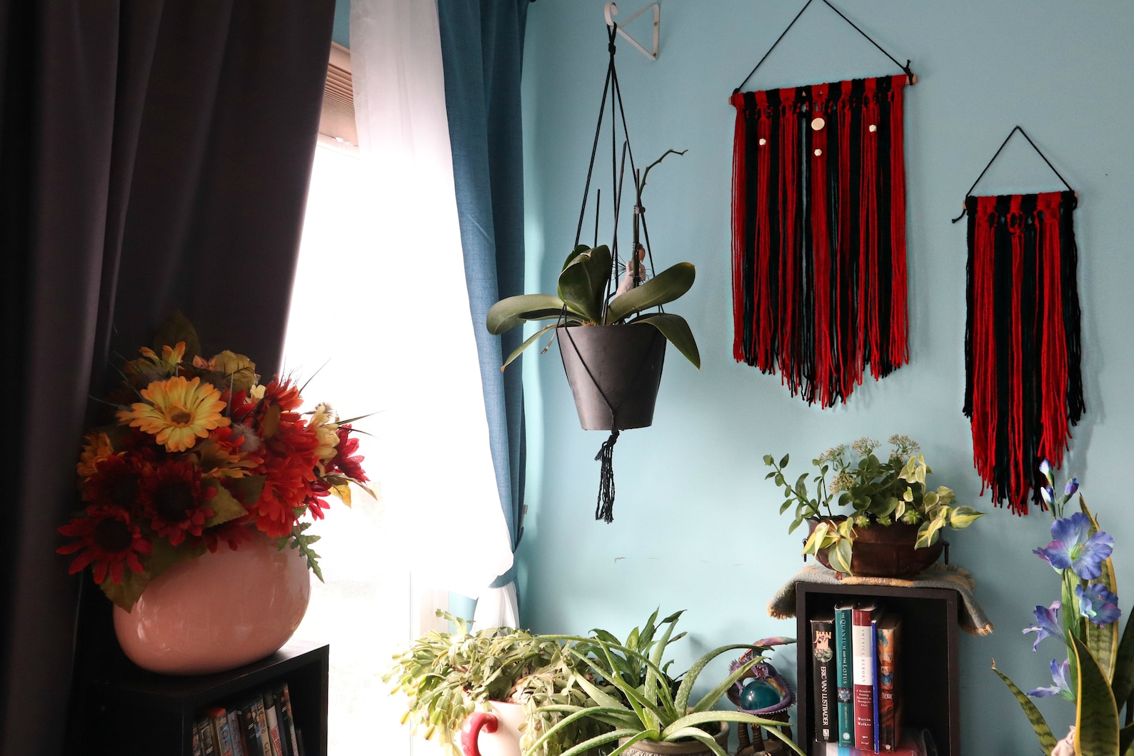 Red and Black Wall Hanging/ Black and Red Wall Hanging/ Red Etsy