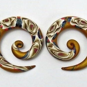 Golden brown rose  Earplugs/ Gold rose/ gold earplugs/ gold rose earring/ ear gauges fake/ rose earplugs/ handmade earplugs