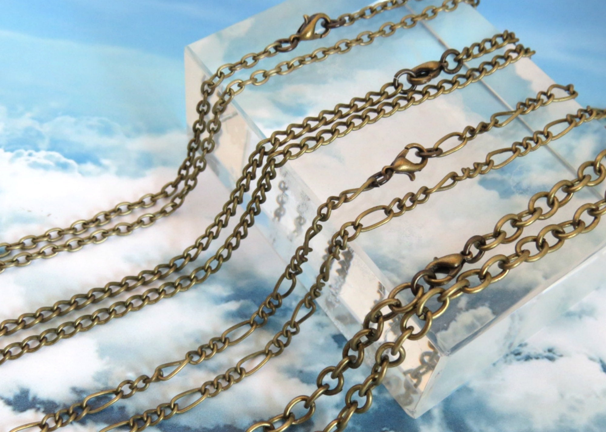 7'' to 38'' long/ Antique bronze color chain/ Etsy