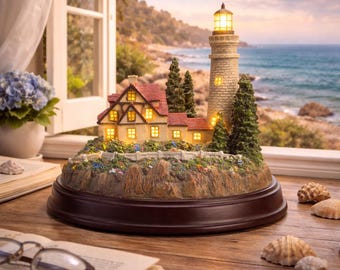 Vintage Thomas Kinkade's Stained Glass Table Lamp. - Etsy