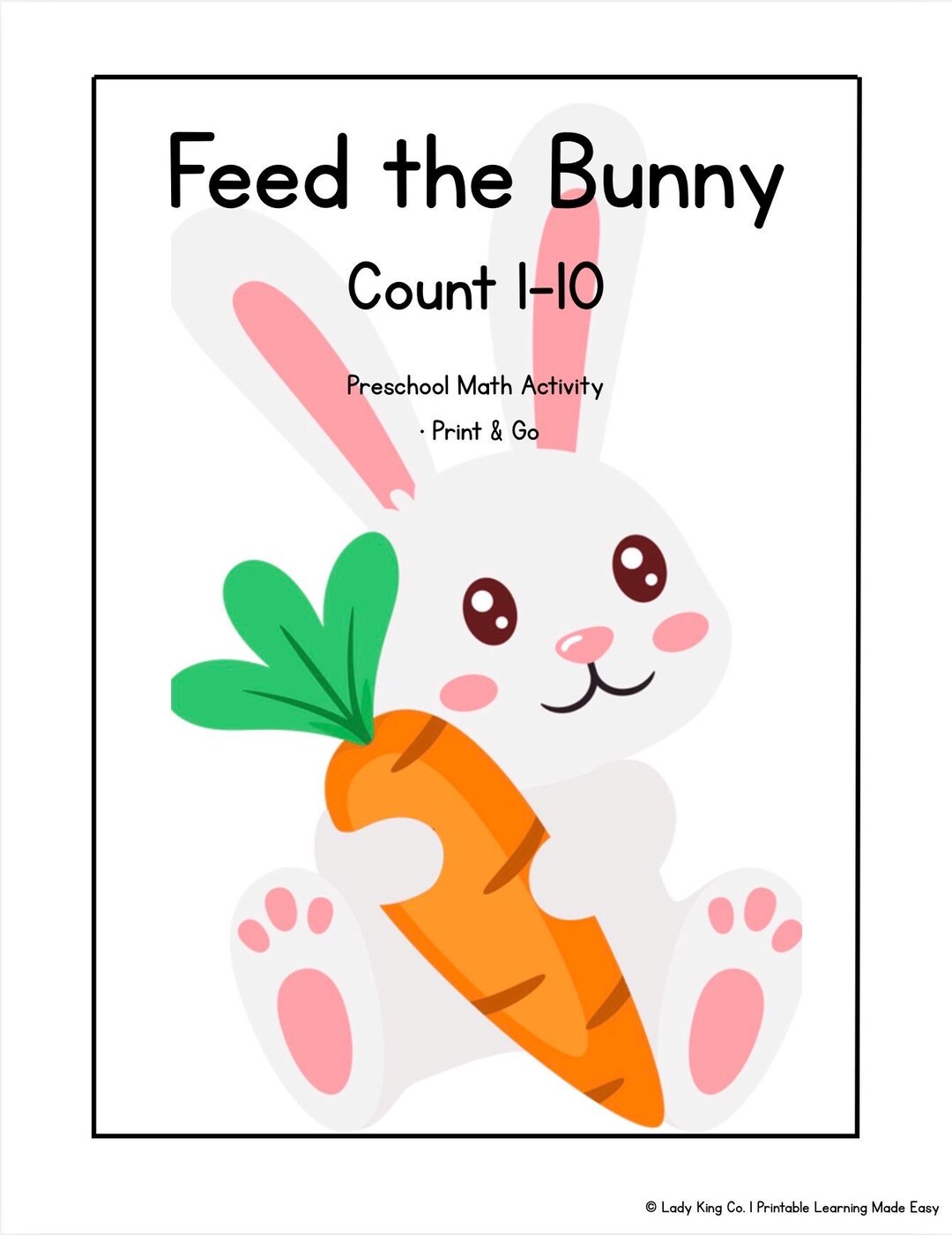 Feed the Bunny Counting Game – Pre-k Easter Math (printable Activity ...