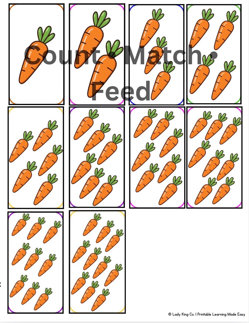 Counting Borders Feed the Bunny Counting Game – Pre-k Easter Math (printable Activity ...