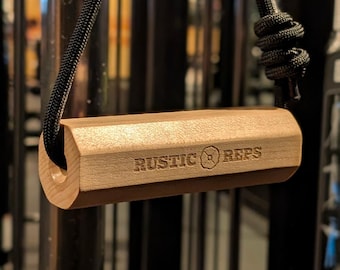 Rolling Octagonal Maple Grip Attachment | Single Handle Cable Accessory for Weight Lifters