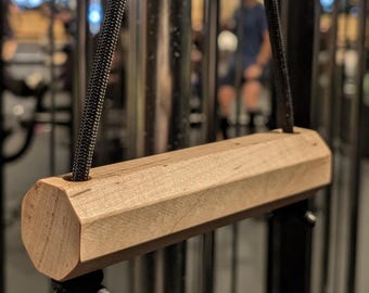 No-Roll Octagonal Maple Grip Attachment | Single Handle Cable Accessory for Weight Lifters
