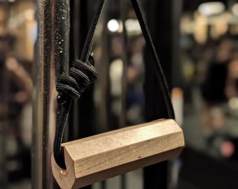 Rolling Octagonal Maple Grip Attachment | Single Handle Cable Accessory for Weight Lifters