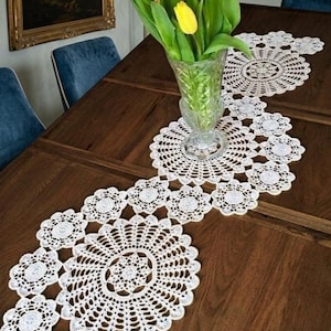 Floral Lace Table Runner Crochet Pattern, Boho Home Decor (PDF Download)