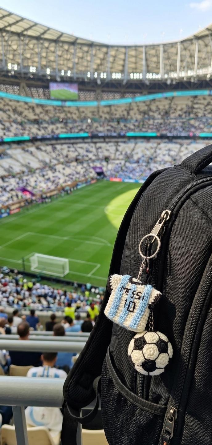Argentina Football Jersey Keychain Crochet