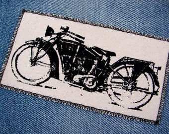 One vintage motorcycle canvas patch, finished edge, any color you choose, FREE SHIPPING USA