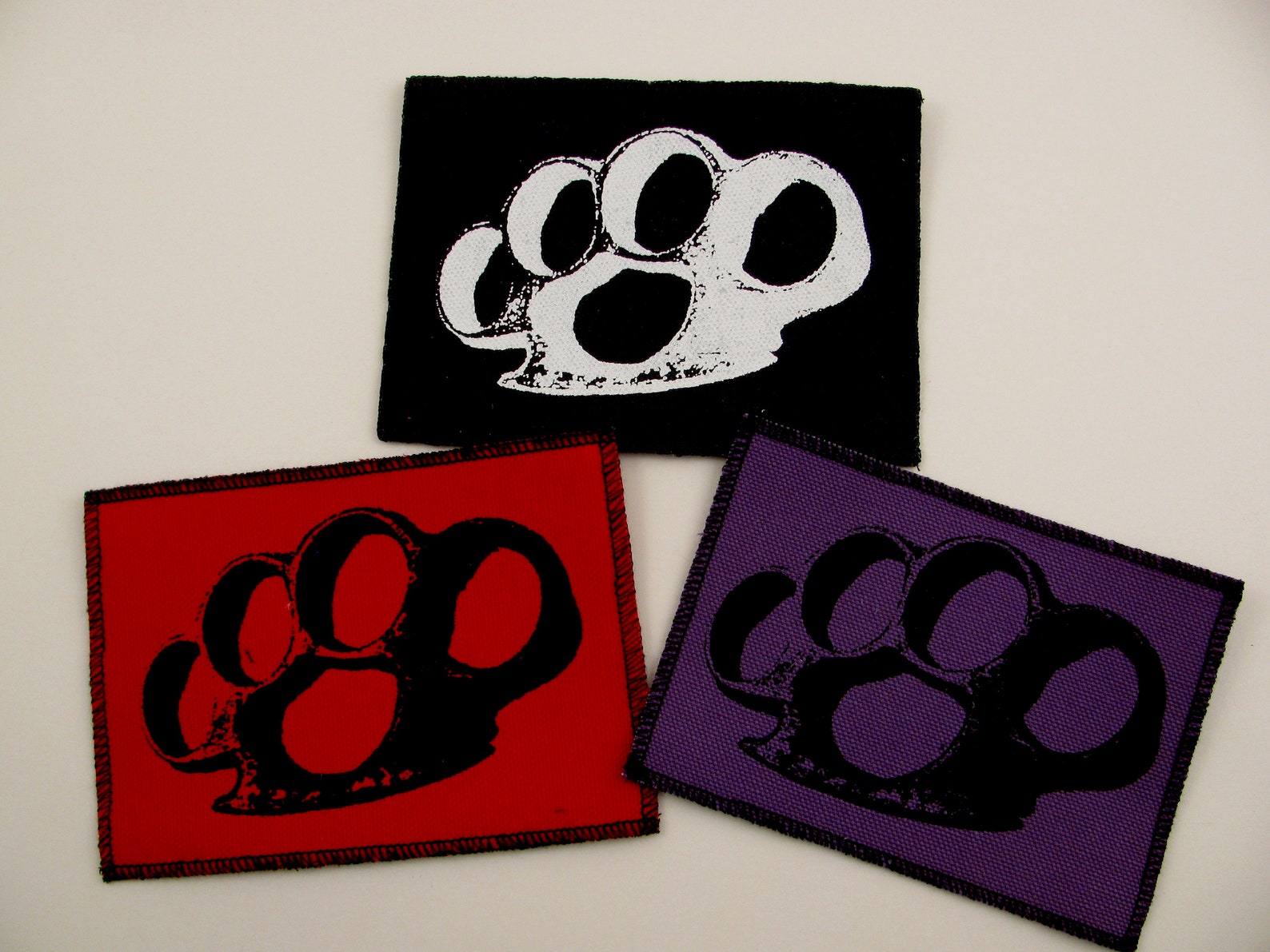 One Brass Knuckles Canvas Patch Finished Edge Any Color You Etsy