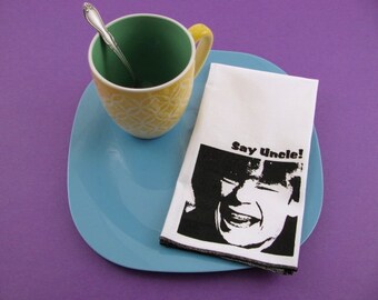 NAPKINS - soft cotton reusable cloth napkins with SCUT FARKUS Christmas story movie print, many colors to choose from.
