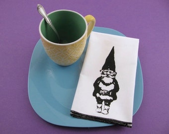 NAPKINS - soft cotton reusable cloth napkins with GNOME print, many colors to choose from.