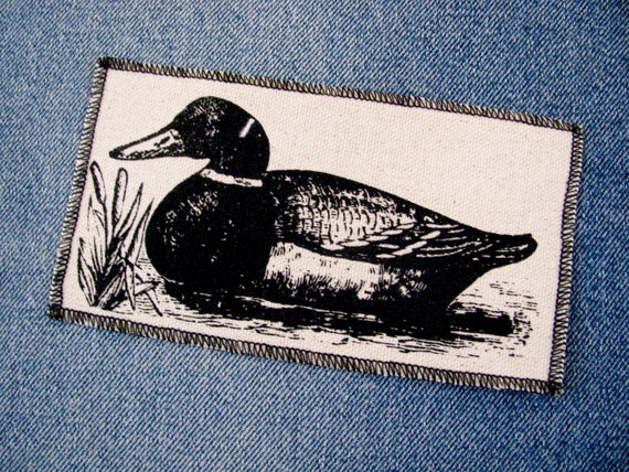 Handmade Duck Canvas Patch, finished edge, hand printed, many colors to choose from, FREE SHIPPING USA