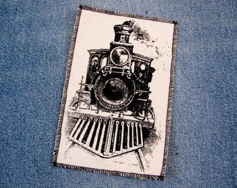 One train canvas patch, finished edge, any color you choose, FREE SHIPPING USA