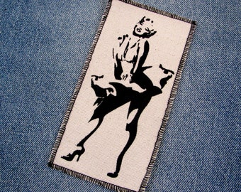 Handmade Sexy Marilyn Monroe Canvas Patch, finished edge, hand printed, many colors to choose from, FREE SHIPPING USA