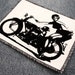 One motorcycle pinup girl canvas patch, finished edge, any color you choose, FREE SHIPPING USA 
