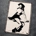 One cowgirl pinup girl canvas patch, finished edge, any color you choose, FREE SHIPPING USA 