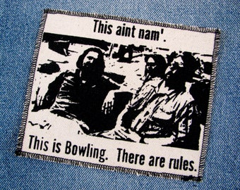 Big Lebowski 'The Dude' Canvas Patch, finished edge, hand printed, many colors to choose from, FREE SHIPPING USA