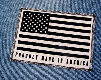 One proudly made in America canvas patch, finished edge, any color you choose, FREE SHIPPING USA