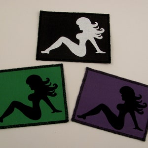 One mud flap girl canvas patch, finished edge, any color you choose, FREE SHIPPING USA image 2