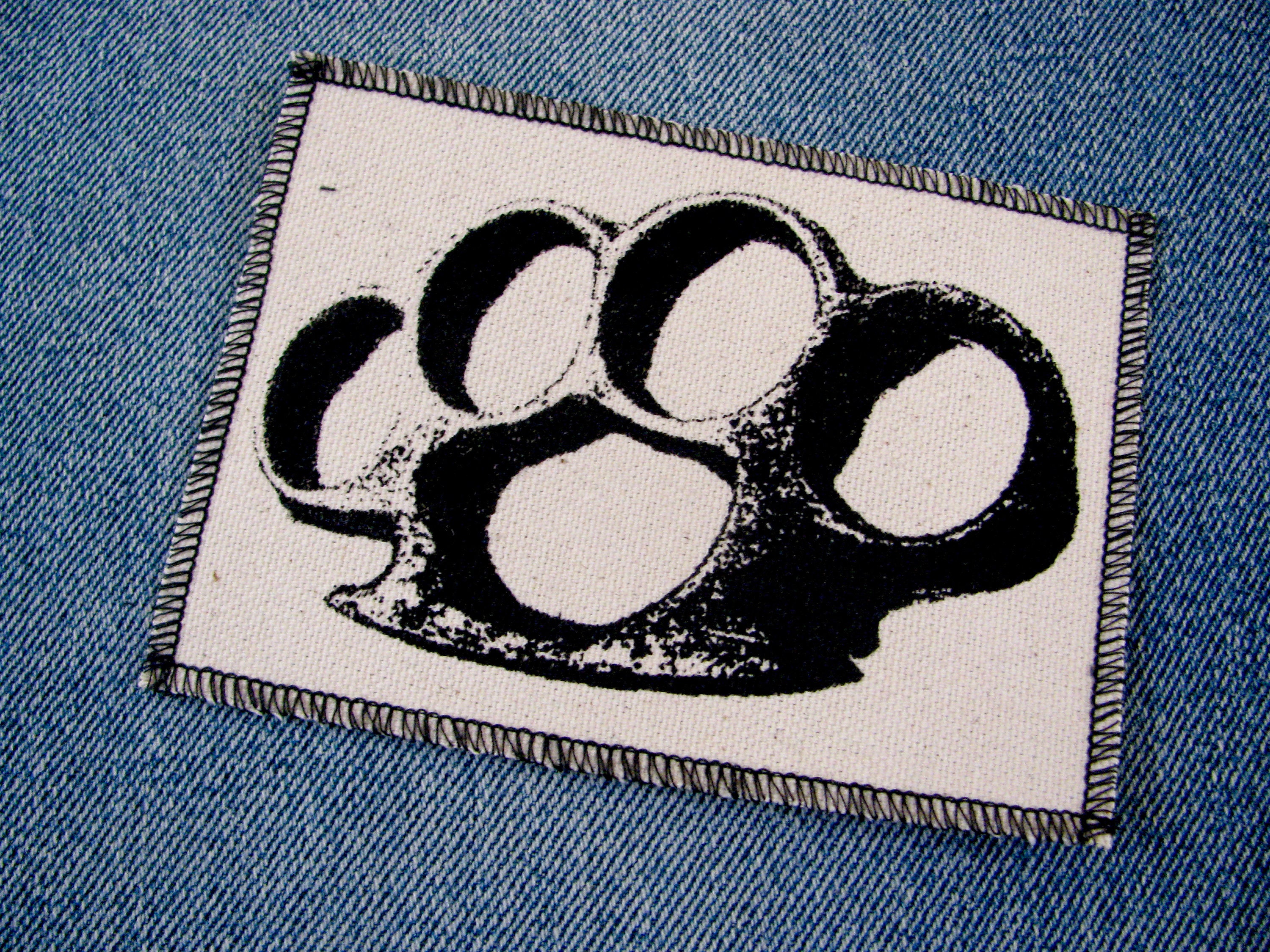 One Brass Knuckles Canvas Patch, Finished Edge, Any Color You