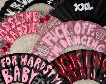 Personalised rave custom hand fan